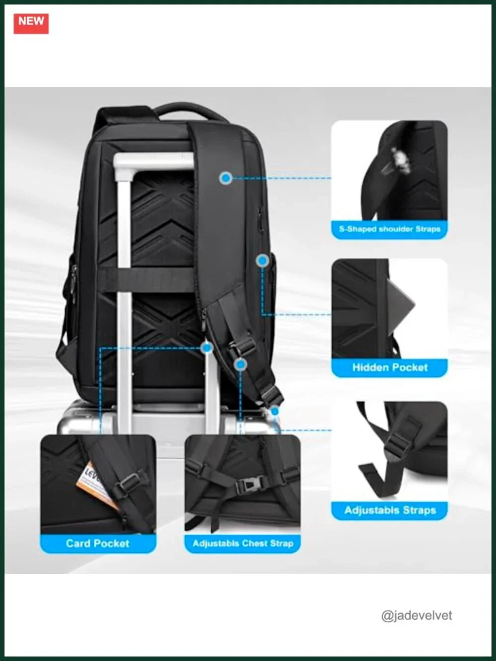 Business Expandable Water Resistant 17 Inch Laptop Backpack with USB Port